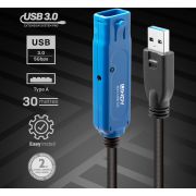 Lindy-43362-USB-kabel-30-m-USB-3-2-Gen-1-3-1-Gen-1-USB-A-Zwart-Blauw