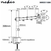 Nedis-Monitorbeugel-voor-Bureaus-1-Scherm-en-15-32-75x75-100x100-Draai-en-Kantelbaar
