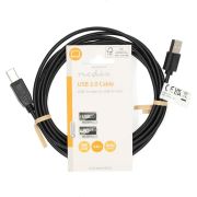 Nedis-CCGL60101BK30-USB-kabel-3-m-USB-2-0-USB-A-USB-B-Zwart