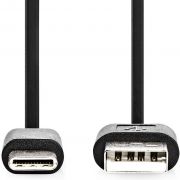 Nedis CCGL60600BK20 USB-kabel 2 m USB 2.0 USB A USB C Zwart