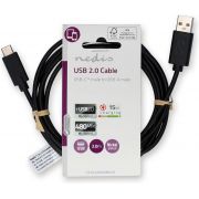 Nedis-CCGL60600BK20-USB-kabel-2-m-USB-2-0-USB-A-USB-C-Zwart