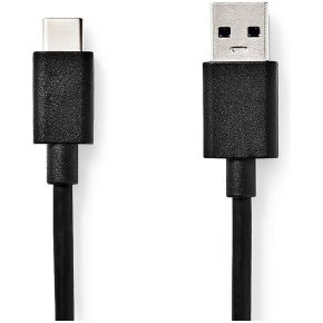 Nedis CCGL61600BK10 USB-kabel 1 m USB 3.2 Gen 1 (3.1 Gen 1) USB A USB C Zwart