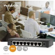 Nedis-Netwerk-Bekabelde-snelheid-Gigabit-Aantal-ethernetpoorten-8-netwerk-switch