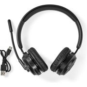 Nedis-PC-Headset-On-Ear-Stereo-Bluetooth-Inklapbare-Microfoon-Zwart