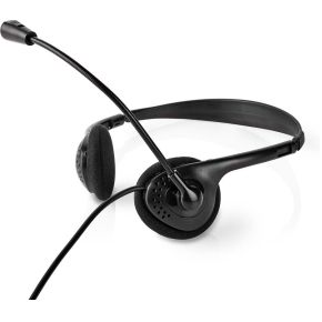 Nedis PC-Headset | On-Ear | Stereo | USB Type-A / USB Type-C© | Inklapbare Microfoon | Zwart