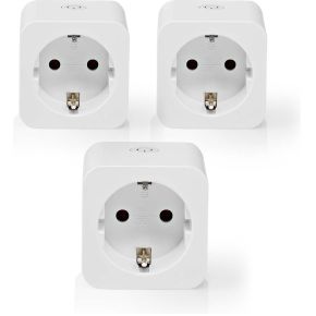 Nedis SmartLife Slimme Stekker - Wi-Fi - IP21 - Energiemeter - 3680 W - Type F (CEE 7/7) - 0 - 55 °C - Android / IOS - Wit - 3 Stuks