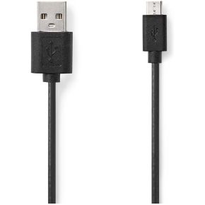Nedis USB-Kabel | USB 2.0 | USB-A Male | USB Micro-B Male | 480 Mbps | 7.5 W | Vernikkeld | 1.00 m | Rond