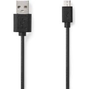 Nedis-USB-Kabel-USB-2-0-USB-A-Male-USB-Micro-B-Male-480-Mbps-7-5-W-Vernikkeld-1-00-m-Rond