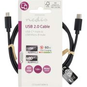 Nedis-USB-Kabel-USB-2-0-USB-C-copy-Male-USB-Micro-B-Male-60-W-480-Mbps-Vernikkeld-1-00-m-Ron