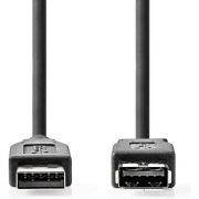 Nedis USB-Kabel | USB 3.2 Gen 1 | USB-A Male | USB-A Female | 5 Gbps | Vernikkeld | 1.00 m | Rond | PVC |