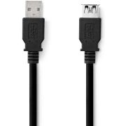 Nedis-USB-Kabel-USB-3-2-Gen-1-USB-A-Male-USB-A-Female-5-Gbps-Vernikkeld-3-00-m-Rond-PVC-