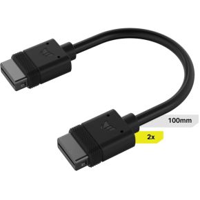 Corsair iCUE LINK Cable, 2x 100mm with Straight connectors, Black