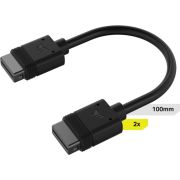 Corsair iCUE LINK Cable, 2x 100mm with Straight connectors, Black