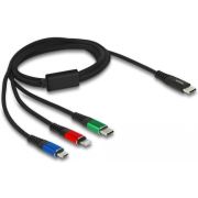Delock 86596 USB-oplaadkabel 3 in 1 USB Type-C naar Lightning / Micro USB / USB Type-C 1 m
