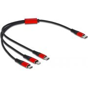DeLOCK 86710 USB-kabel 0,3 m USB 2.0 USB C USB C/Micro-USB B/Lightning Zwart, Rood