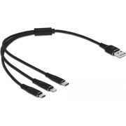 DeLOCK 87152 USB-kabel 0,3 m USB 2.0 USB A USB C/Micro-USB B/Lightning Zwart