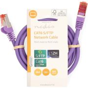 Nedis-CAT6-kabel-RJ45-Male-RJ45-Male-S-FTP-1-00-m-Rond-LSZH-Violet-Label