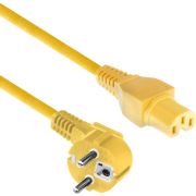 ACT AK5320 electriciteitssnoer Geel 1 m CEE7/7 IEC C15