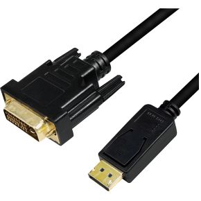 LogiLink CV0131 kabeladapter/verloopstukje DisplayPort DVI Zwart