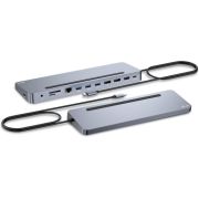 i-tec USB-C Metal Ergonomic 3x 4K Display Docking Station with Power Delivery 100 W + Universal Char