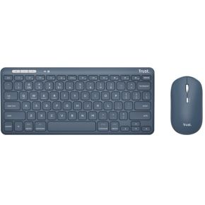 Trust Lyra Inclusief RF-draadloos + Bluetooth QWERTY Amerikaans Engels Blauw toetsenbord en muis