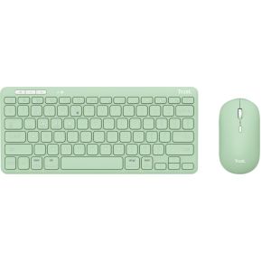 Trust Lyra Inclusief RF-draadloos + Bluetooth QWERTY Amerikaans Engels Groen toetsenbord en muis