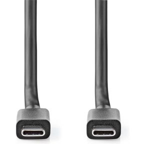 Nedis USB-Kabel | USB 3.2 Gen 2x2 | USB-C© Male | USB-C© Male | 100 W | 4K@60Hz | 20 Gbps | Vernikkeld