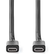 Nedis USB-Kabel | USB 3.2 Gen 2x2 | USB-C© Male | USB-C© Male | 100 W | 4K@60Hz | 20 Gbps | Vernikkeld