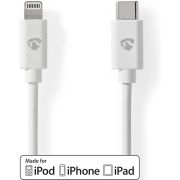 Nedis-Lightning-Kabel-USB-2-0-Apple-Lightning-8-Pins-USB-C-copy-Male-480-Mbps-Vernikkeld-2-00-m