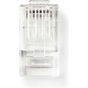 Nedis RJ45-Connector | Male | UTP CAT5 | Recht | Verguld | 10 Stuks | PVC | Transparant | Doos