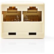 Nedis Telecom-Netwerksplitter | RJ45 Female | 2x RJ45 Female | Vernikkeld | Ivoor | PVC | Doos