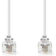 Nedis Telecomkabel | RJ11 Male | RJ11 Male | 10.0 m | Kabel design: Plat | Connectorplating: Goud Verguld