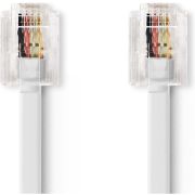 Nedis Telecomkabel | RJ11 Male | RJ11 Male | 10.0 m | Kabel design: Plat | Connectorplating: Goud Verguld