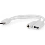 Nedis USB-C&copy; Adapter | USB 2.0 | USB-C&copy; Male | USB-C&copy; Female / 3,5 mm Female | 0.10 m | Rond | Verni
