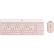 Logitech MK470 Slim Combo Inclusief RF Draadloos QWERTY US International Roze toetsenbord en muis