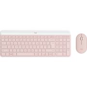 Logitech MK470 Slim Roze toetsenbord en muis