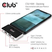 CLUB3D-csv-1591-Docking-USB-3-0-3-1-Gen-1-Type-C-Zwart-Chroom