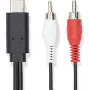 Nedis-USB-C-copy-Adapter-USB-3-2-Gen-1-USB-C-copy-Male-2x-RCA-Male-1-00-m-Rond-Vernikkeld-PVC-