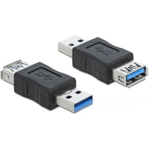 DeLOCK 66497 tussenstuk voor kabels USB 3.0 Zwart