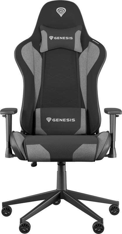 DELTACO PC gamingstoel met armleuning, hoge rugleuning en kussen ( gamingstoel, bureaustoel, ergonomisch, in hoogte verstelbaar, PU-leer, 110 kg), wit