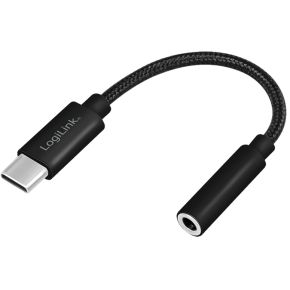 LogiLink UA0398 audio kabel 0,13 m 3.5mm TRRS USB Type-C Zwart
