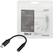 LogiLink-UA0398-audio-kabel-0-13-m-3-5mm-TRRS-USB-Type-C-Zwart