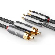 Nedis-Stereo-Audiokabel-2x-RCA-Male-2x-RCA-Female-Gun-Metal-Grey-Gevlochten-kabel