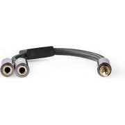 Nedis-Stereo-Audiokabel-3-5-mm-Male-2x-3-5-mm-Female-Gun-Metal-Grey-Gevlochten-kabel