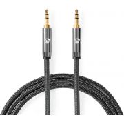 Nedis Stereo-Audiokabel | 3,5 mm Male - 3,5 mm Female | Gun Metal Grey | Gevlochten kabel