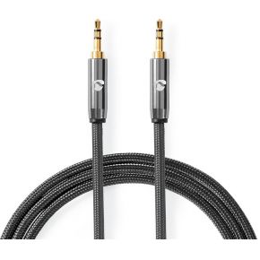 Nedis Stereo-Audiokabel | 3,5 mm Male - 3,5 mm Female | Gun Metal Grey | Gevlochten kabel