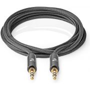Nedis-Stereo-Audiokabel-3-5-mm-Male-3-5-mm-Female-Gun-Metal-Grey-Gevlochten-kabel