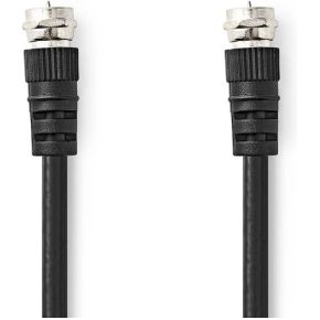 Satelliet- en Antennekabel | F-Male | F-Male | Vernikkeld | 75 Ohm | Dubbel Afgeschermd | 1.50 m | Rond | PVC | Zwart