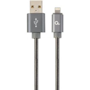 Cablexpert CC-USB2S-AMLM-1M-BG Lightning-kabel 8 m Grijs