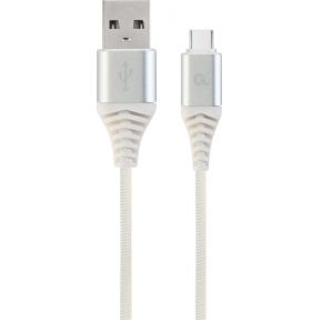 Gembird CC-USB2B-AMCM-1M-BW2 USB-kabel 1,8 m 2.0 USB A USB C Zilver, Wit